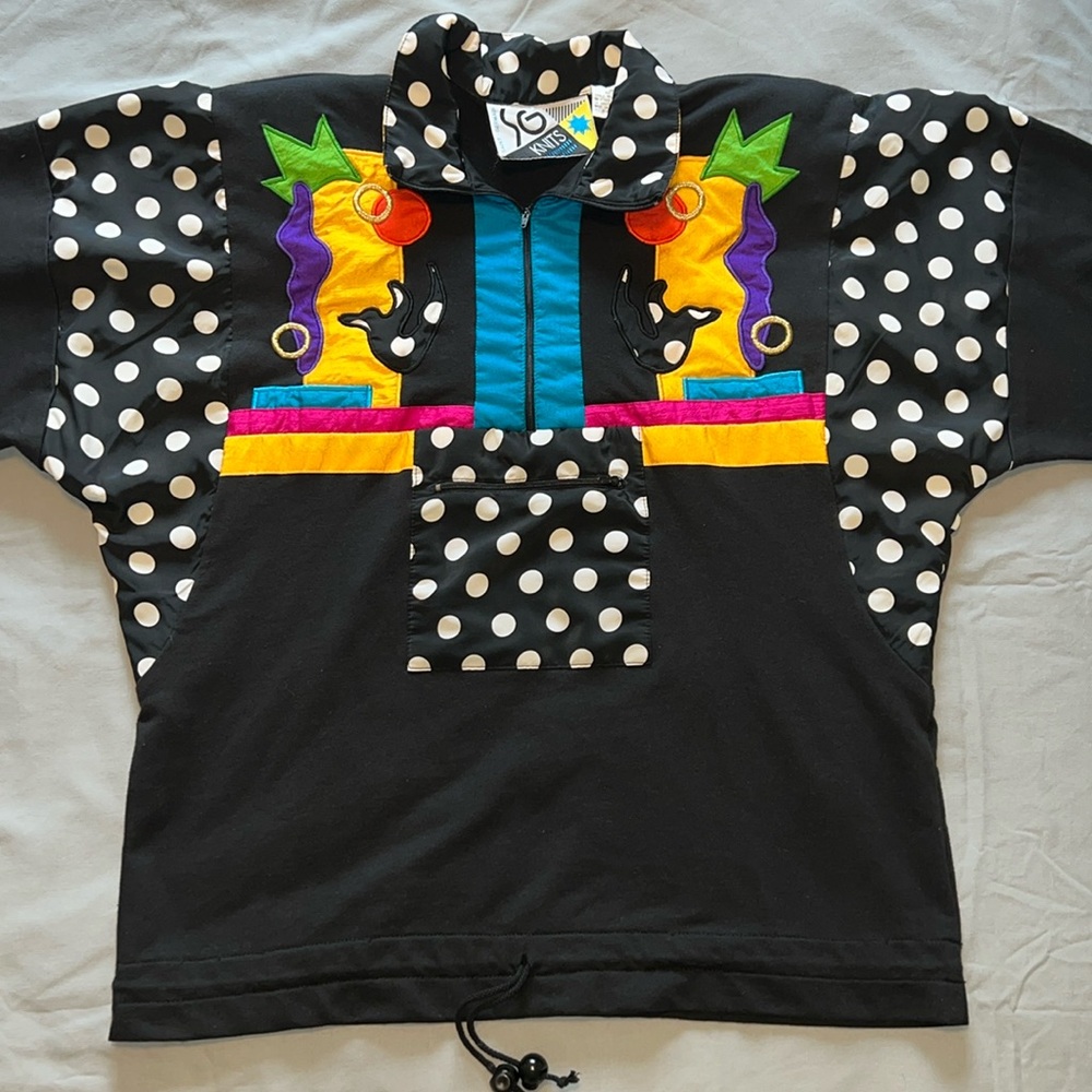 Vintage SG Saint Germain Knits Quarter Zip Jacket Multicolor